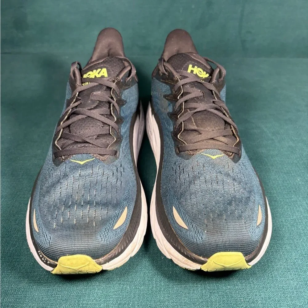 Hoka One Clifton 8 Green Athletic cushioned shoes men’s size 12